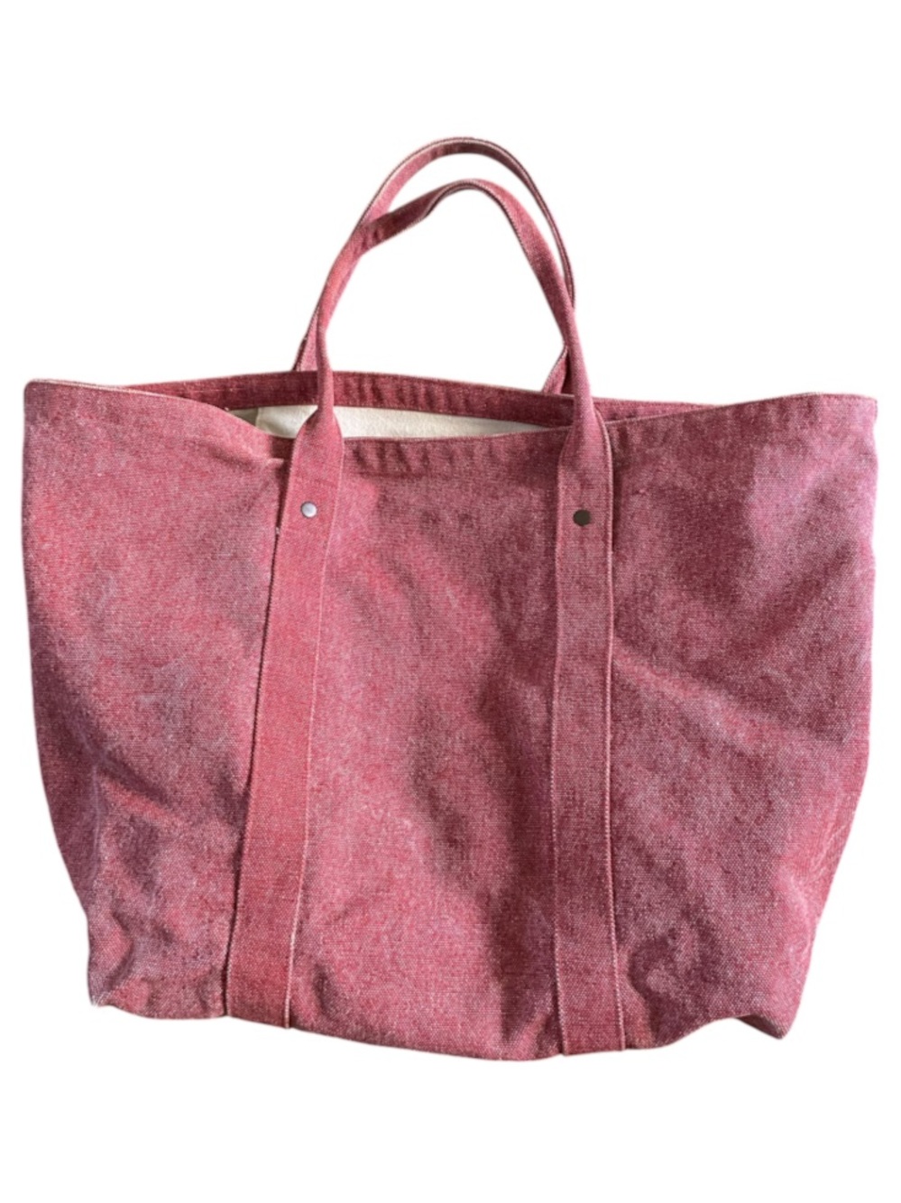 RARE Ralph Lauren RL Raspberry Red Large Canvas Tote Bag Carry-All